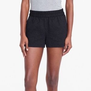 J. Crew Factory Boardwalk Pull On Shorts Floral Jacquard Textured Black Short 3"